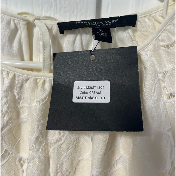 NWT Marc New York Floral Cream Blouse size Xlarge - Picture 3 of 5
